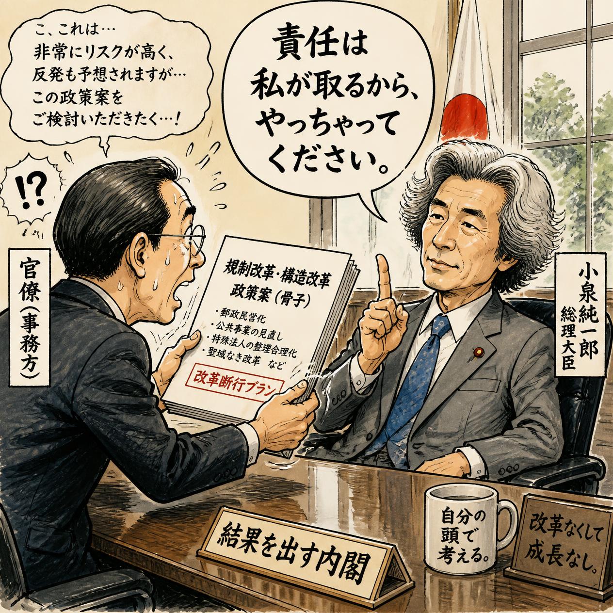 官僚の政策案をそのまま通す首相